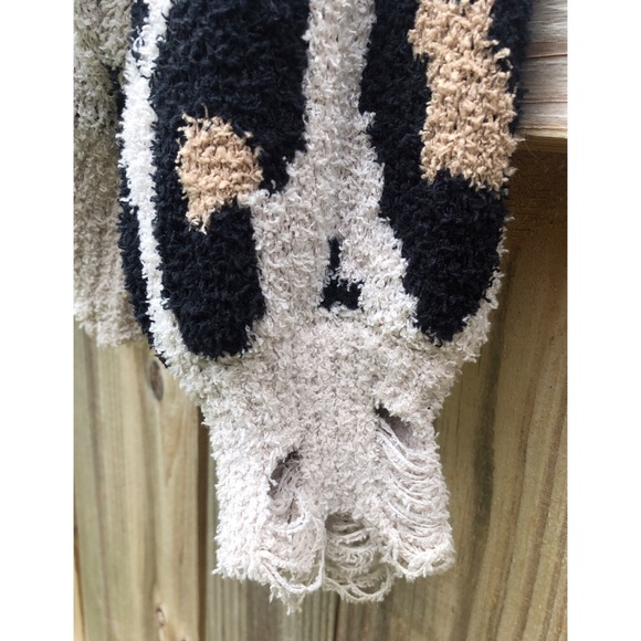 Altar’d State Distressed Leopard Print Long Sleeve Sweater - Picture 5 of 12